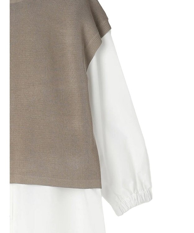 CRAFT STANDARD BOUTIQUE 【洗える】ニットベスト+シャツワンピースSET-B Gray Beige