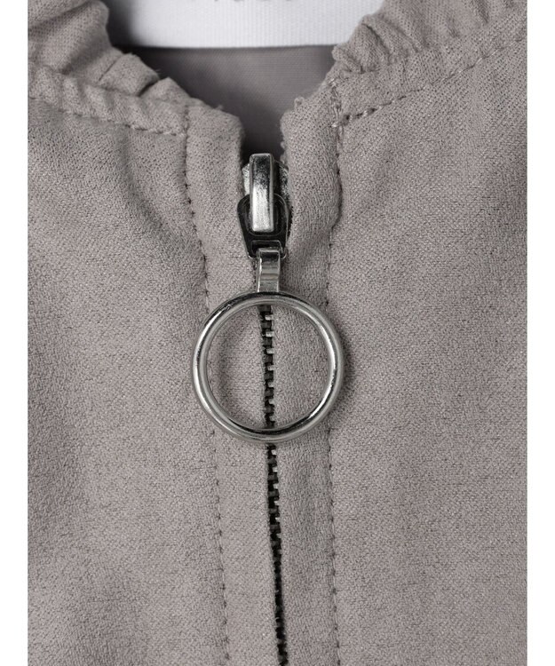 Green Parks スウェード調ギャザーブルゾン Gray