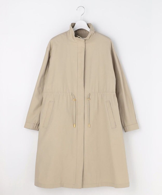 自由区 S コットンナイロンタッサースタンドカラー コート ベージュ