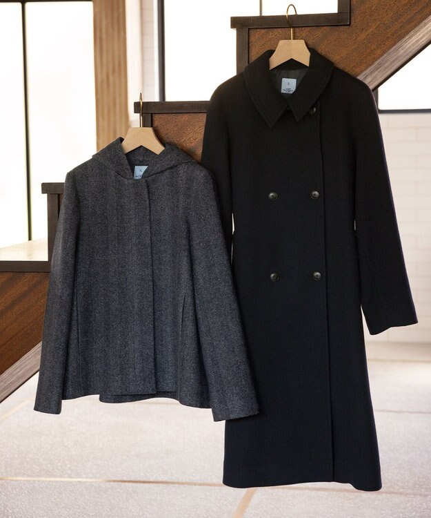 組曲 ライトビーバー トレンチライク ロングコート ネイビー系