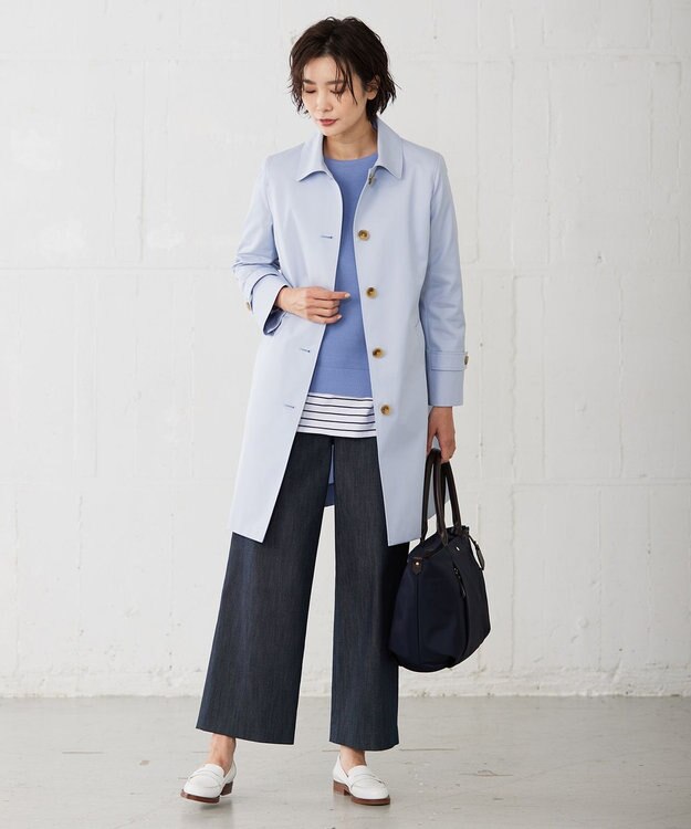 J.PRESS LADIES 【洗える】 ハウストンオーガニック ニット スカイブルー系