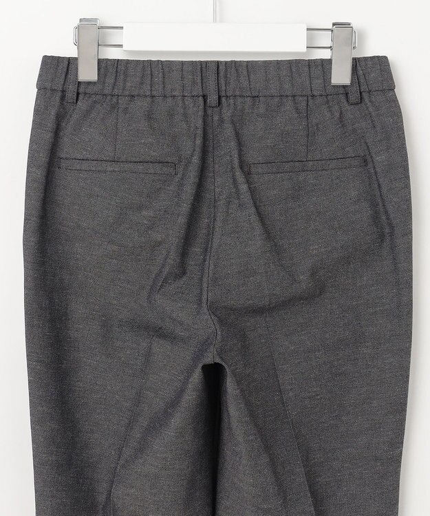 23区 S 【セットアップ対応/洗える】コットンリネン オックスストレッチ テーパード パンツ ブラックシャンブレー