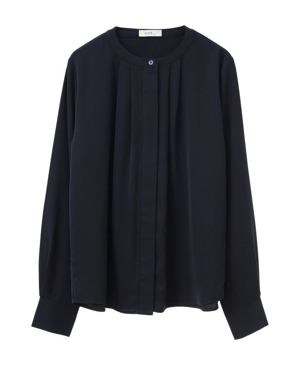 earth music&ecology フロントタックブラウス Navy