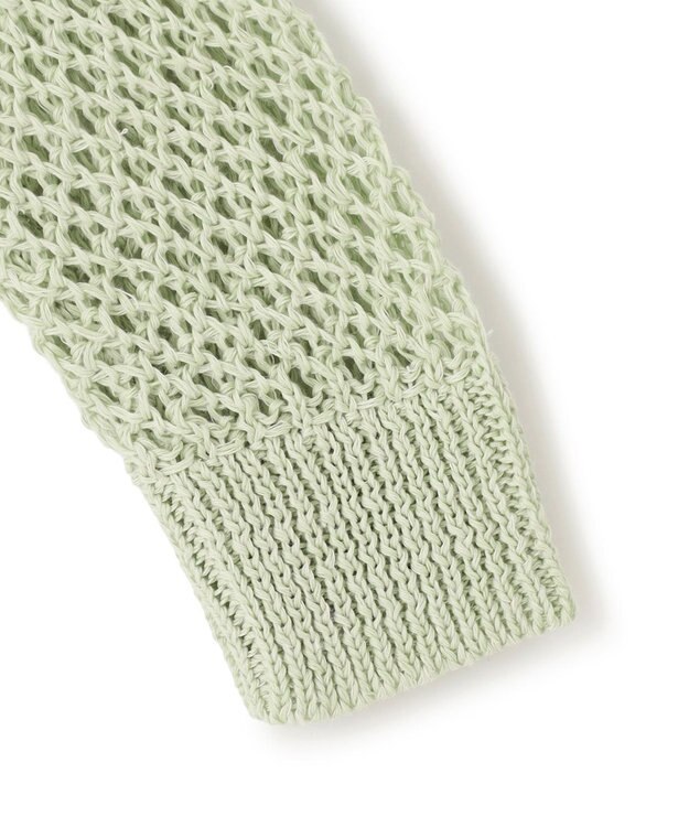 BEIGE， CACTUS / メッシュカーディガン Sage x White