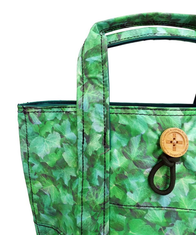 +RING 傘生地を使用した撥水ミニトートバッグ S LEAF SR413 緑