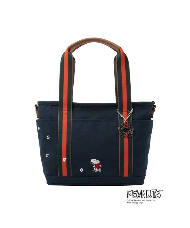 CLATHAS SNOOPYキャンパス ２wayトートバッグ（大） ネイビー