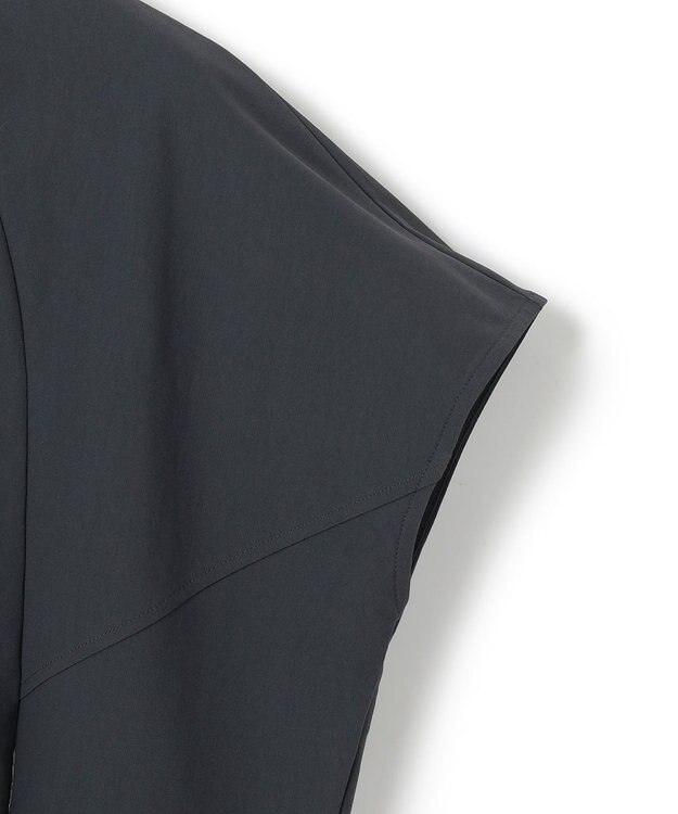 ICB L 【接触冷感・UVカット・防シワ・洗える】 アトラストリコット フレンチスリーブトップス チャコール系