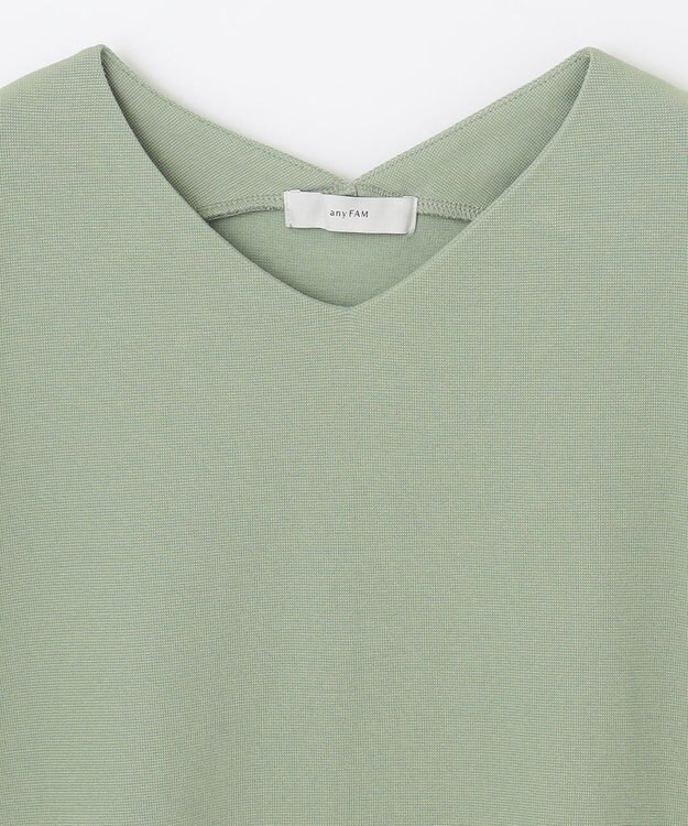 ANY L Vネックフレンチスリーブ プルオーバー ライトグリーン