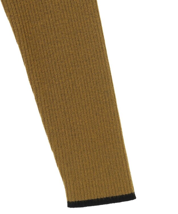 Green Parks もちっと袖配色ボートネックニットプルオーハ Green