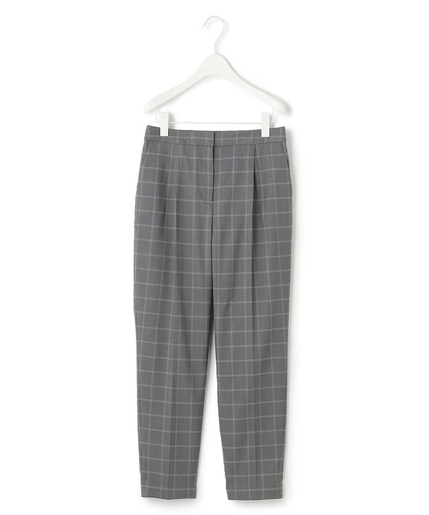 ICB 【新色追加・洗える】 ウールマットウース テーパードパンツ ウィンドウペンチェック柄