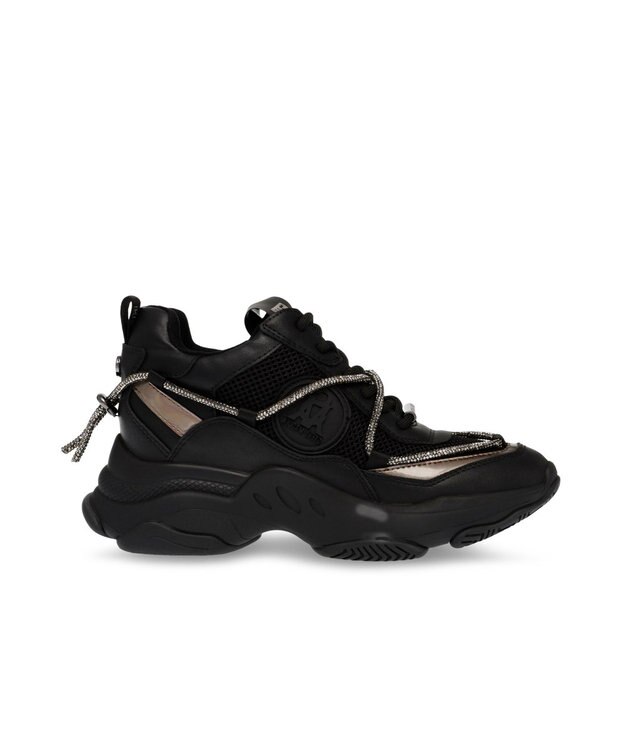 STEVE MADDEN MOTOCROSS ラインストーンダッドスニーカー ブラック