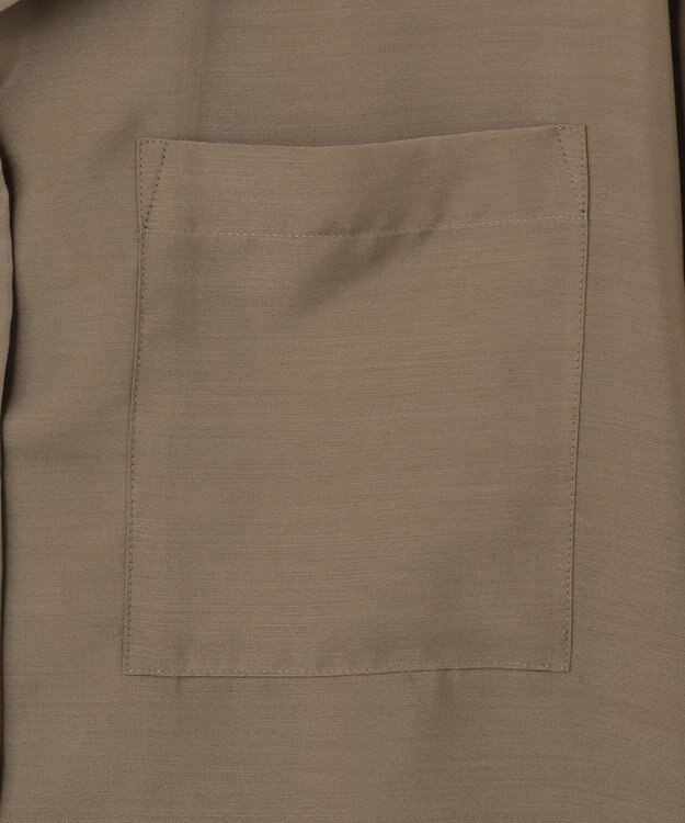 自由区 【洗える/シワになりにくい】オープンカラー シアーブラウス ブラウン系