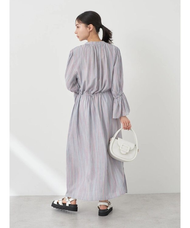 earth music&ecology マルチストライプワンピース Sax