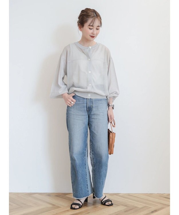 AMERICAN HOLIC 接触冷感２ＷＡＹシアーニットカーディガン Light Gray