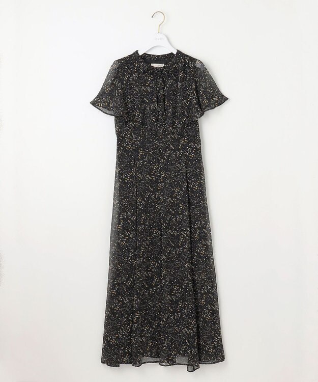 ANY SIS S 【洗える】ミニフラワープリント ワンピース ブラック系