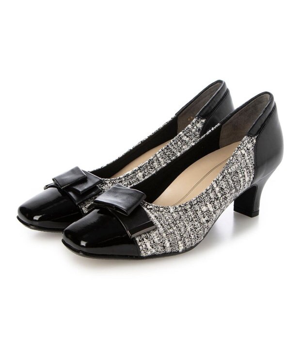 Riz raffinee <Riz raffinee>モチーフリボンパンプス ブラックキジ