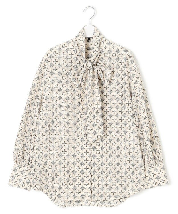 J.PRESS YORK STREET 【WOMEN】タイルプリント ボウタイブラウス ホワイト系5