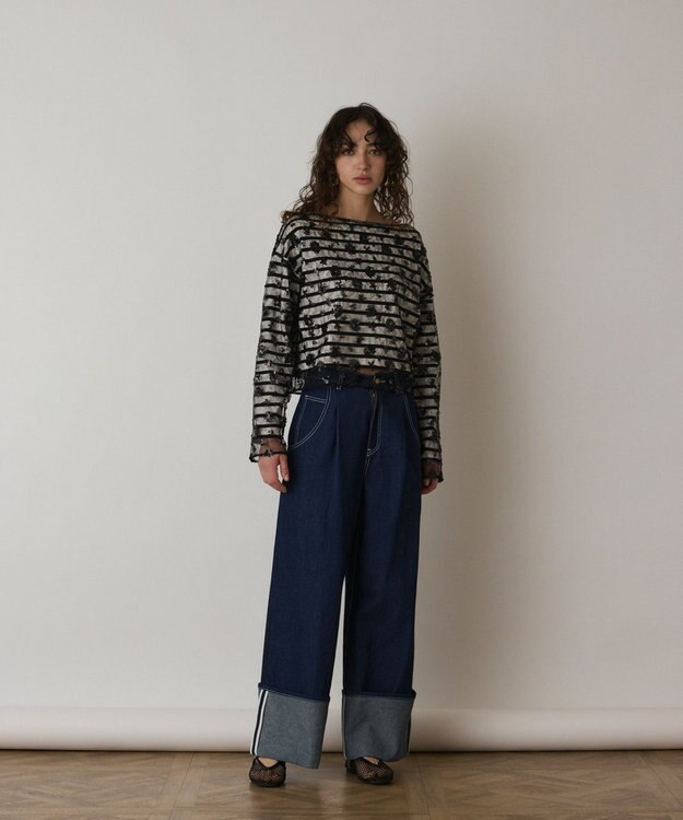 GRACE CONTINENTAL バスクボーダートップ ブラック