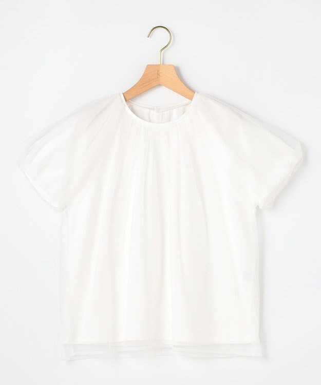 組曲 【先行予約】コットンポンチ チュールレイヤード カットソー ホワイト系