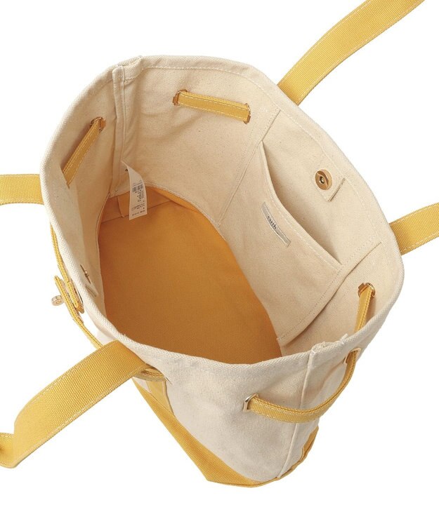 earth music&ecology 【Lサイズ】ベルトキャンバストートバッグ Yellow