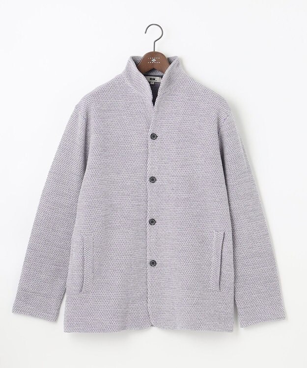 JOSEPH ABBOUD 【キングサイズ・軽くて洗える】ストローヤーンニット カーディガン ライラック系