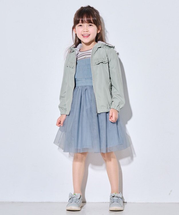 ANY KIDS フード取り外し リバーシブル ブルゾン ミント