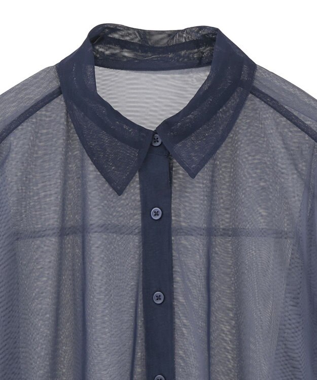 AMERICAN HOLIC シアーレイヤード配色シャツ Navy