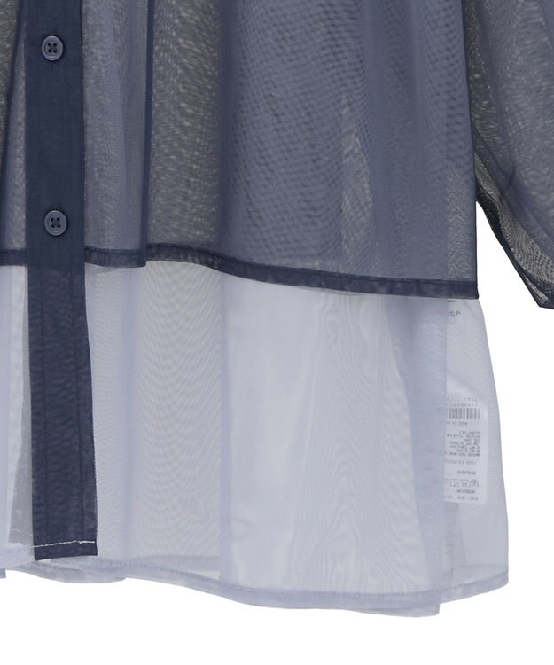 AMERICAN HOLIC シアーレイヤード配色シャツ Navy