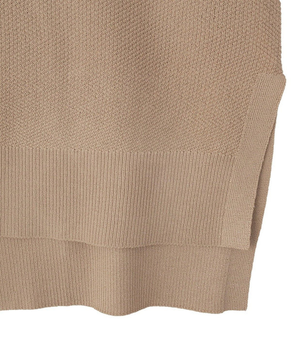 YECCA VECCA 配色ワイドポロニット Beige