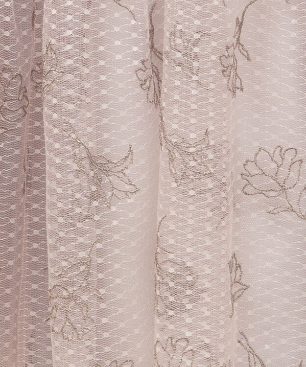 earth music&ecology フラワー刺繍チュールスカート Grayish Pink