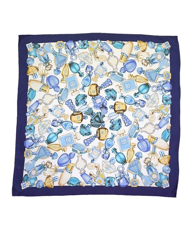 Marca ＜春の新色！＞【Marcaオリジナル】パフュームボトル  大判 シルクツイル スカーフ ネイビー