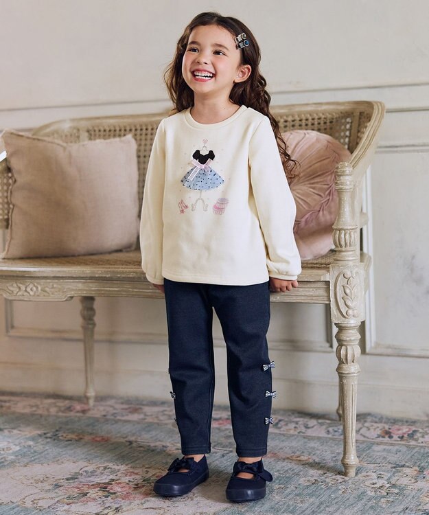 ANY KIDS ドレスモチーフ 裏シャギー トレーナー エクリュ