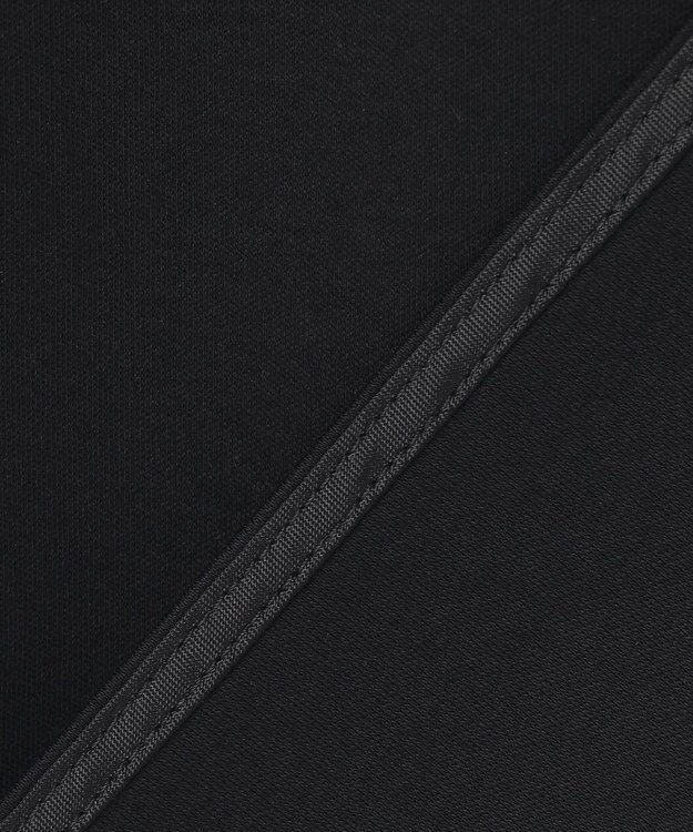 23区 L 【Lサイズ限定/洗える】スカーフプリントコンビ バックフレア カットソー ブラック×ベージュ