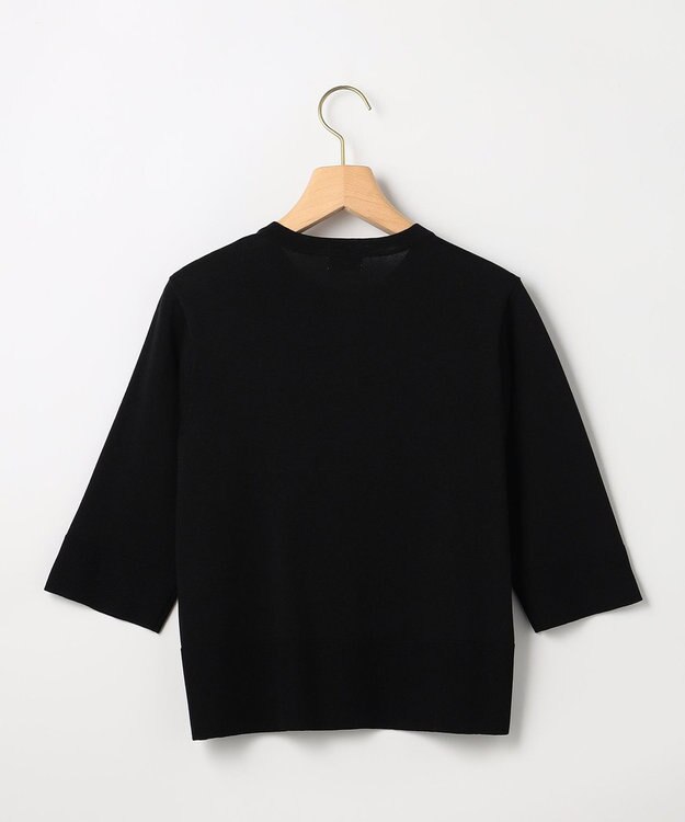 組曲 【先行予約】シアーニット5分袖 カーディガン ブラック系