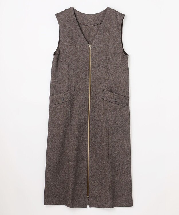 ANY 【2WAY/セットアップ可】ライトツイードジャンパースカート ブラウン