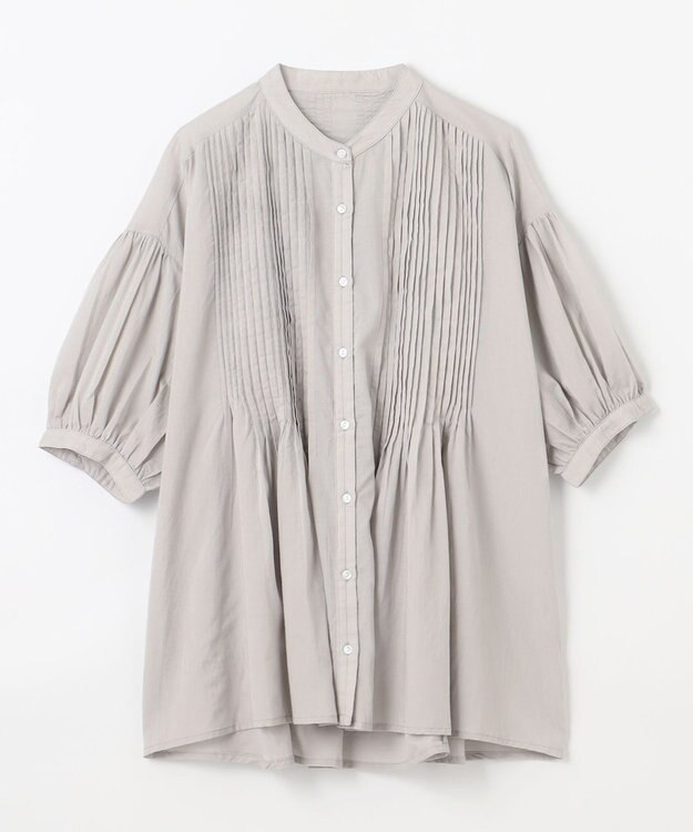 ANY ピンタックブラウス ライトグレー