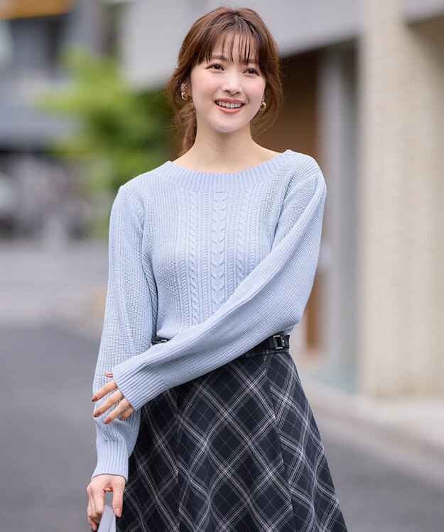 ANY SIS L 【セットアップ対応】スフレショート丈 プルオーバー ミントブルー