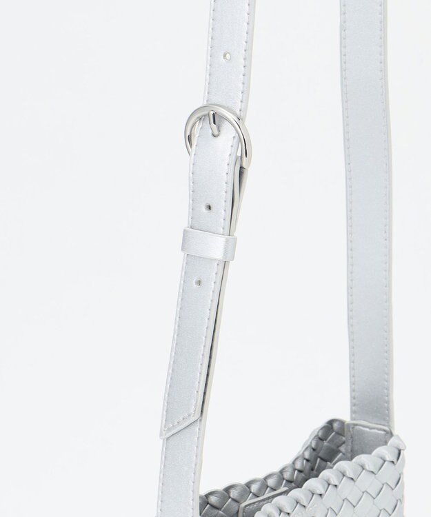 23区 メッシュ ショルダーバッグ シルバー系