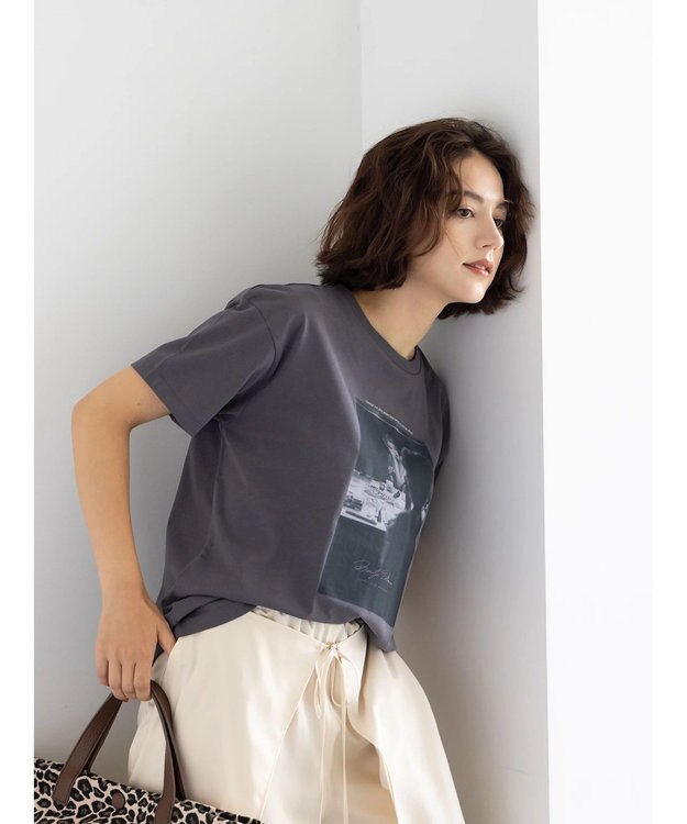 Te chichi マリリンモンローミラーフォトTシャツ チャコールグレー