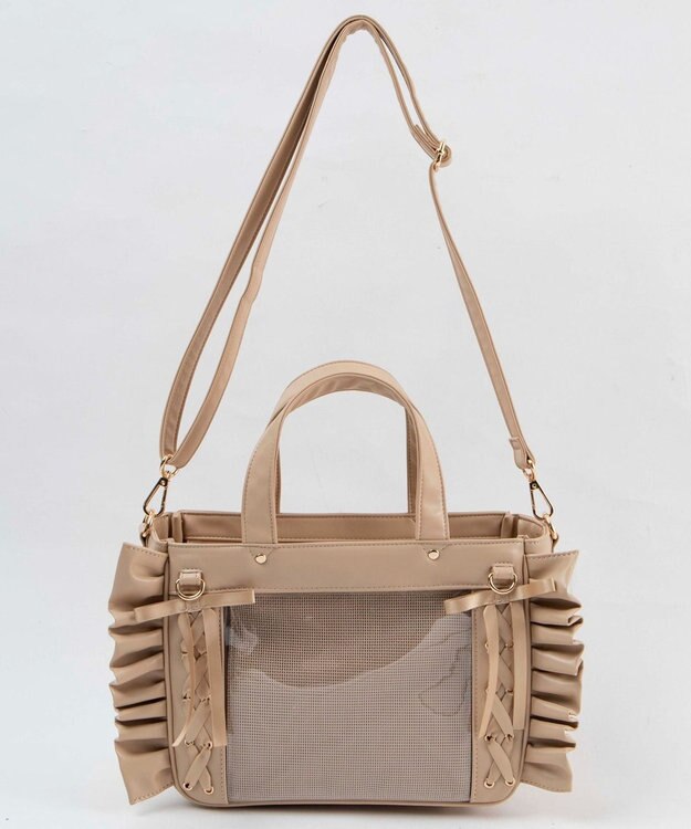 WEGO 【痛バ＆推し活グッズ】きらめきレースアップフリル痛ショルダー ベージュ