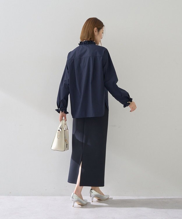 YECCA VECCA ダンボールニットナロースカート Navy