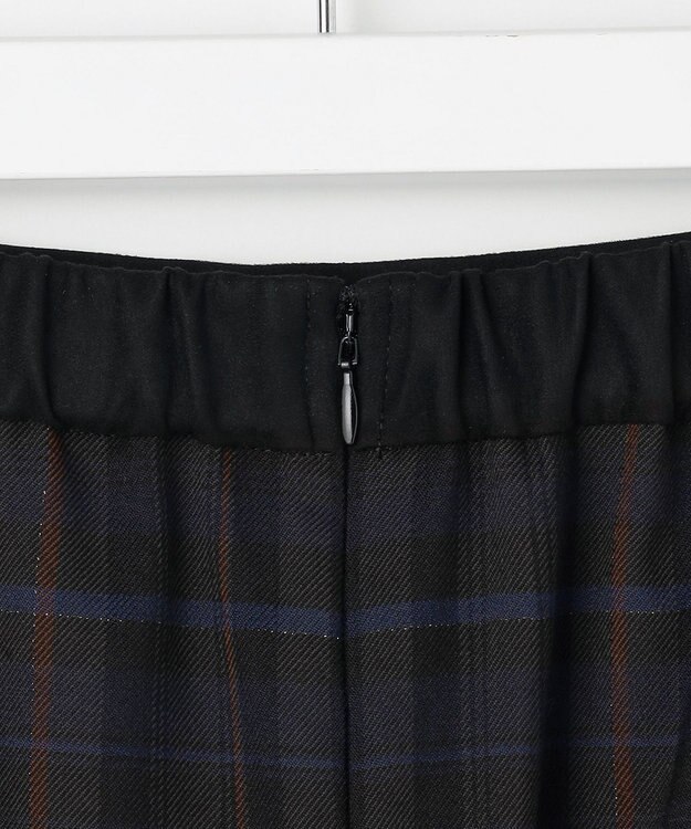 J.PRESS LADIES S milledタータンラメチェック ナロー スカート ネイビー系