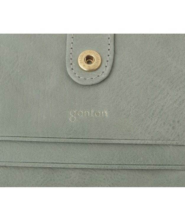 genten アンティーコ×LIBERTY 口金二つ折り財布 ユーカリ