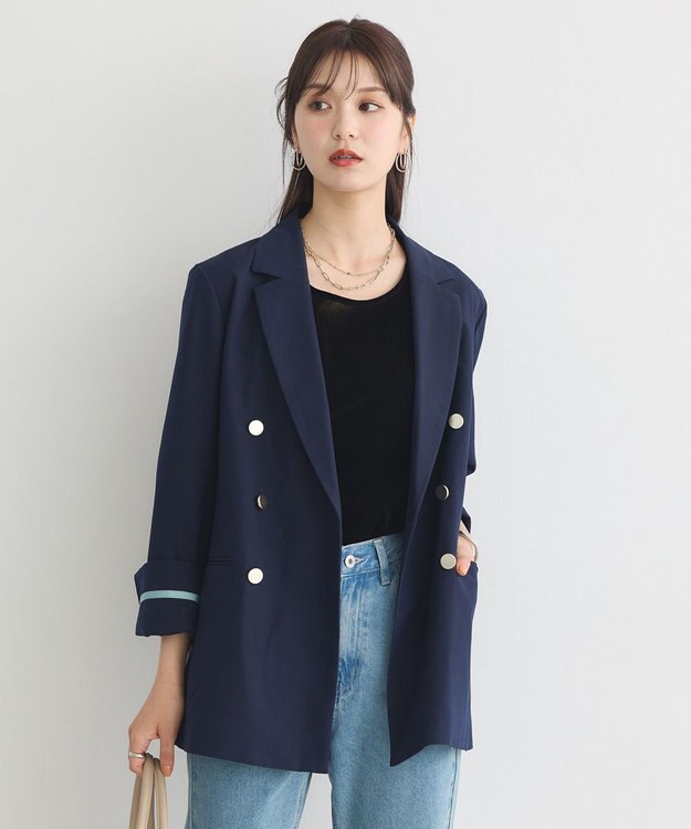 earth music&ecology テーラードジャケット Navy