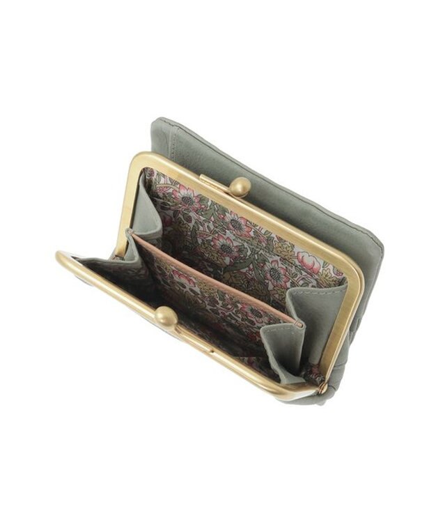 genten アンティーコ×LIBERTY 口金二つ折り財布 ユーカリ