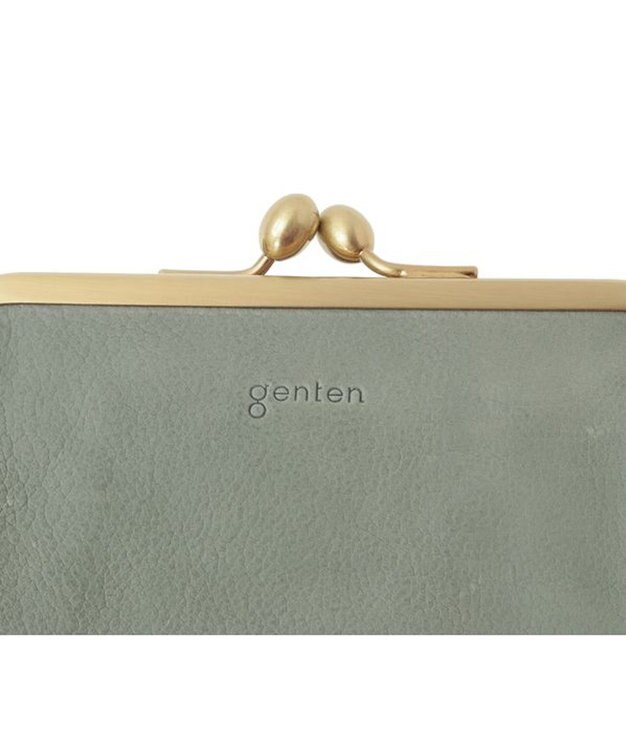 genten アンティーコ×LIBERTY 口金二つ折り財布 ユーカリ