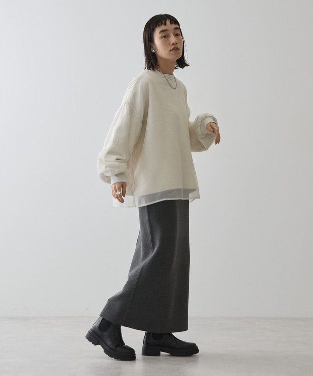 AMERICAN HOLIC オーガンジーレイヤードスウェット Ivory