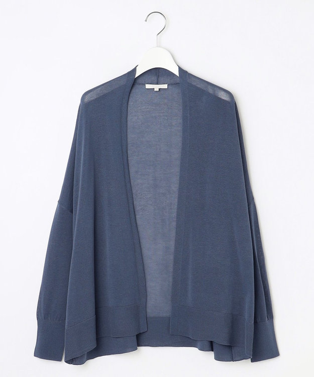 自由区 【アンサンブル対応・洗える】ドライシアーファインゲージ カーディガン ブルーグレー