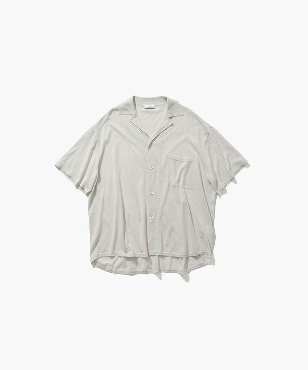 ATON HIGH TWIST COTTON | ニットシャツ LIGHT GRAY