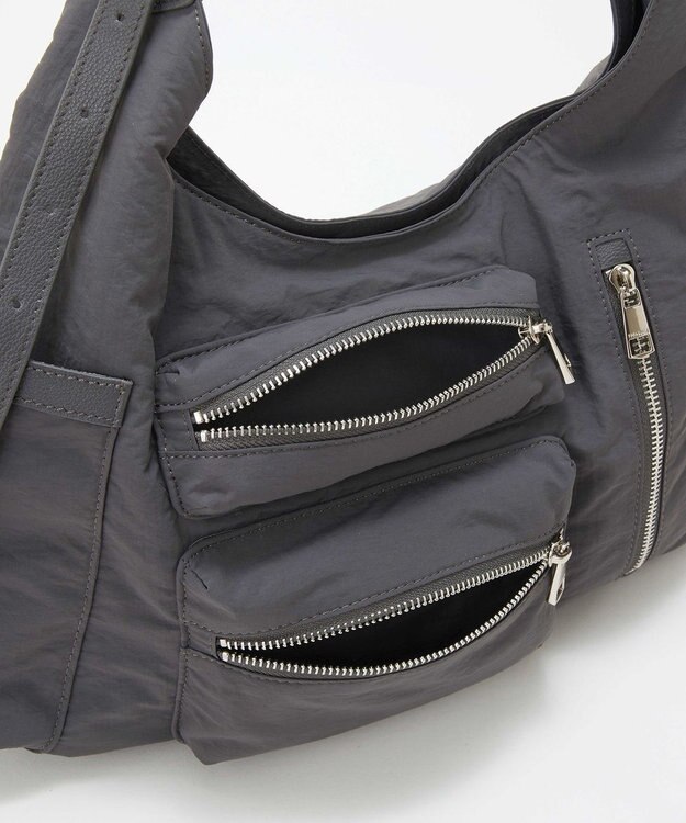 TOPKAPI 【TREASURE TOPKAPI】ナイロン アウトポケット 2way ショルダーバッグ / 軽量 ミディアムグレー